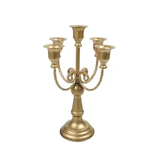 A-034 matrimoni candelabri centrotavola moderno portacandele personalizzato Tapper portacandele alto in ottone dorato di lusso