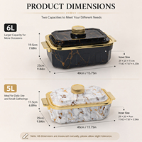Plat de service isotherme grand format 6L avec couvercle rotatif, idéal pour servir le roti, garde les aliments chauds ou froids, parfait pour les fêtes en famille