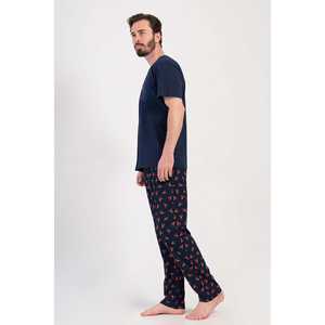 Conjunto de Pijama de Manga Corta con Cuello Redondo para Hombre, con Bolsillos, Ropa para el Hogar, Conjunto de Bata de Seda y Algodón, Logotipo e Impresión Personalizados, Estilo Casual - Product Image 2