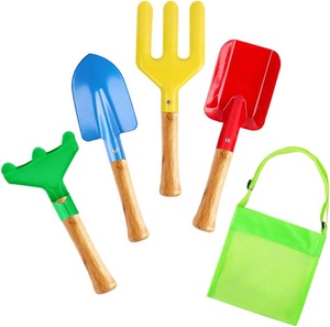 8 "enfants <span class=keywords><strong>outils</strong></span> <span class=keywords><strong>de</strong></span> jardinage 5 pièces ensemble plage coquille sac en maille pour enfants plage bac à sable jouet diverses activités parent-enfant - Product Image 1