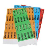 Pulseras Tyvek en blanco de 3/4 pulgadas, pulsera de papel impermeable imprimible de Color sólido con números de serie