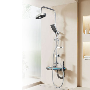 Ensemble <span class=keywords><strong>de</strong></span> douche complet avec grand panneau <span class=keywords><strong>de</strong></span> douche pluie, chromé, réglable en hauteur, prend en charge les commandes OEM et ODM - Product Image 5