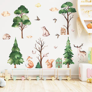 Autocollants singe éléphant Animaux de la <span class=keywords><strong>jungle</strong></span> Papier peint pour chambre à coucher Autocollant auto-adhésif Salon Décoration murale Décoration murale de fond de télévision - Product Image 4