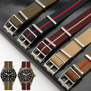 Compatible con la correa de reloj de nailon Black Bay Little Red Flower, correa de reloj <span class=keywords><strong>Tudor</strong></span> tejida en nailon, correa de reloj de lona de 20 y 22 mm. - Product Image 4