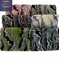 Tissu rose poudré bordeaux à sequins et perles avec broderie appliquée en forme de vague sur tulle pour robes boubou et kaftans nigérians