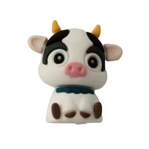 Wholesale Cute Cow 3D Silicone Pendant Loose Beads Non-Toxic DIY - Product Image 2