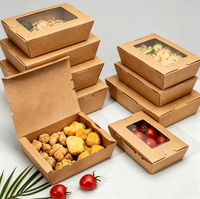 Boîtes à pâtisserie personnalisées en kraft pour fenêtre, en vrac, emballage en papier recyclable pour snacks, mini-tartes, cadeaux, café, restaurant, à emporter