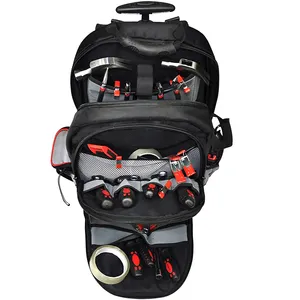 Tool Backpack Electrician Tool Bag Universal Travel case Multi-pocket Waterproof Tool Backpack With Trolley