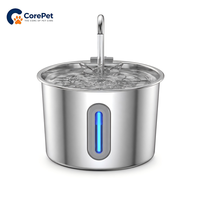 Fontaine à eau pour animaux de compagnie en acier inoxydable 304, 2,2 L, pompe silencieuse inférieure à 25 dB, distributeur d'eau circulante pour chats avec robinet