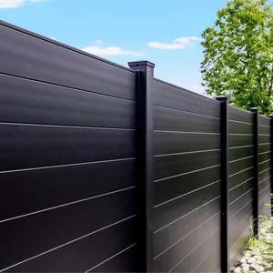 Composite easy assembled popular privacy fence panels outdoor fully gap-free powder coated aluminium alloy fence