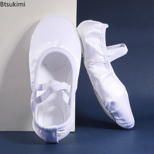Nuove Scarpette da Danza per Bambine, Traspiranti in Raso e Tela, Suola Morbida, per Balletto, Yoga e Ginnastica - Product Image 2