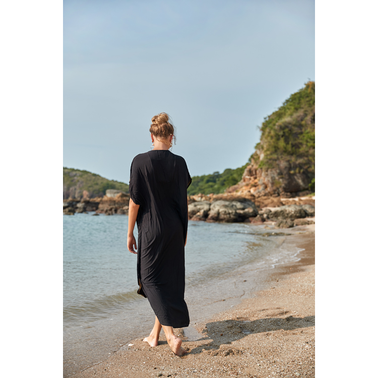 Shop Our New Style Black Embroidered Beach Dress - Kaftan Shop Our New Style Black Embroidered Beach Dress - Kaftan