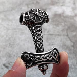 Collar con Colgante de Martillo de Thor Vikingo para Hombre, en Acero Inoxidable, Diseño Geométrico, Joyería para Regalo - Product Image 4