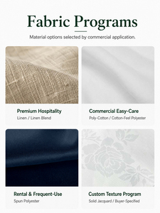 Serviettes brodées en mélange de lin et de coton de qualité supérieure avec bords festonnés et napperons Wave Design Set de table décoratif de luxe - Product Image 3