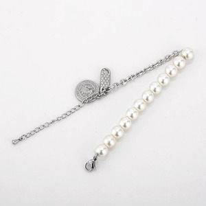 สร้อยข้อมือมุก โซ่มุกทรงกลม ไทเทเนียมสตีล สวมใส่ได้ทุกวัน - Product Image 3