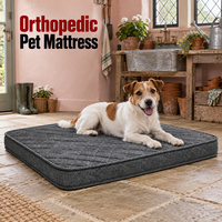 Orthopädisches Hundebett mit abnehmbarem, waschbarem Bezug und Größenoptionen, individuelle Stepp- und Paspelierungsoptionen für Tiermarken