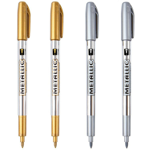 Wholesale DIY Metal Paint Marker <b>Pens</b> <b>Gold</b> and Silver 1.5mm Marker Craftwork <b>Pen</b> for Glass Wine Window - Product Image 1