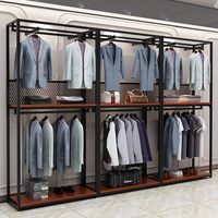 Rak Pakaian Display Toko, Gantungan Baju Lantai, Toko Fashion Pria, Besi Tempa Modern Minimalis UT220, Rak Adjustable
