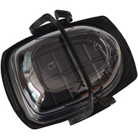 Zeqiu Contenant alimentaire portable jetable ovale en plastique PP/OPS avec couvercle anti-buée et orifice d'aération pour Sushi, Gelée, Nouilles, Chewing-gum, Gâteau, Fruits