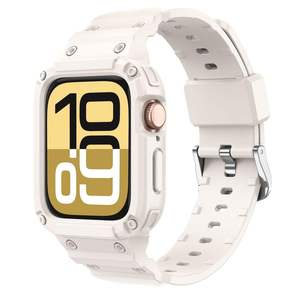 สายนาฬิกา TPU ดีไซน์ใหม่ ป้องกันการตก สำหรับ Apple Watch สายสีพื้นพร้อมเคส ขนาด 42 มม. และ 46 มม. รุ่น S10 S11 - Product Image 5