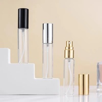 Flacon pulvérisateur d'échantillon de parfum en verre rond de luxe vide et rechargeable de 2 ml, 3 ml, 5 ml, 10 ml avec bouchon en caoutchouc