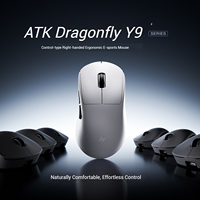 Mouse Gaming Nirkabel ATK Dragonfly Y9 Ergonomis untuk Tangan Kanan, Optik Dual-mode dengan Dual 8K dan Daya Tahan Baterai yang Dikembangkan Sendiri