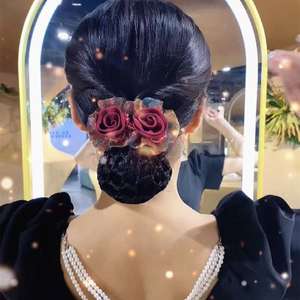 Accessoires pour <span class=keywords><strong>cheveux</strong></span> cravate cristal fleur casquette bande strass barrette rose pince à <span class=keywords><strong>cheveux</strong></span> tresse wrap noir maille queue de cheval chignon <span class=keywords><strong>filet</strong></span> à <span class=keywords><strong>cheveux</strong></span> - Product Image 5