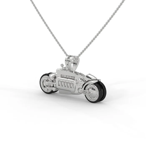 Colgante Inspirado en el Hindúismo Religioso de Torque One, Elaborado con Plata Premium y Acabado en Oro Blanco de 18K, Lujoso, Moderno y Atrevido - Product Image 3