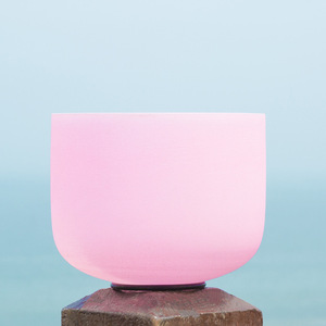 Bol chantant en cristal rose givré, bol sonore en quartz, instrument de méditation et de guérison, accessoire musical - Product Image 3