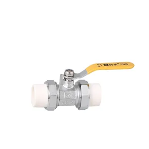 LISHUI PPR Ball Valve For Plumbing Fittings High Pressure Safety Control Ball Valve Plastic Single Union PPR Brass Ball Valve