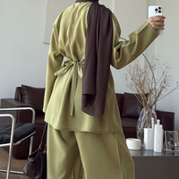 Ensemble Abaya Musulmane Femme : Cape, Haut et Pantalon Large – Tenue Islamique Modeste Deux Pièces – Vente en Gros OEM – Ensemble 2 Pièces Uni Style Dubaï