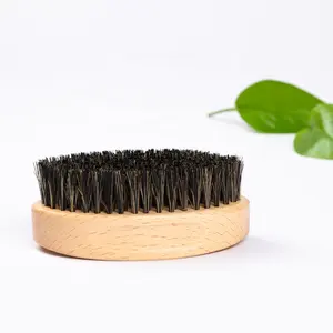 Wooden Custom Beard Brush Customizable OPP Bag Customized Packing Beard Care Products Shaving Brush Boar Bristle Wood + Natural