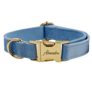 Ensemble de harnais de laisse de collier d'animal familier de velours de luxe boucle en métal de noeud papillon en Nylon réglable - Product Image 4
