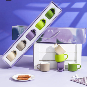 Nouvel ensemble de 5 mini-tasses en céramique colorées en gros 2026 avec boîte <span class=keywords><strong>cadeau</strong></span> pour cadeaux promotionnels d'entreprise, de <span class=keywords><strong>mariage</strong></span> ou de remise de diplôme - Product Image 1