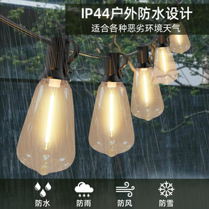 <b>Solar</b> Led <b>String</b> <b>Lights</b> Warm White 2700K Outdoor Patio Camping Decor With Usb Charging Board - Product Image 3