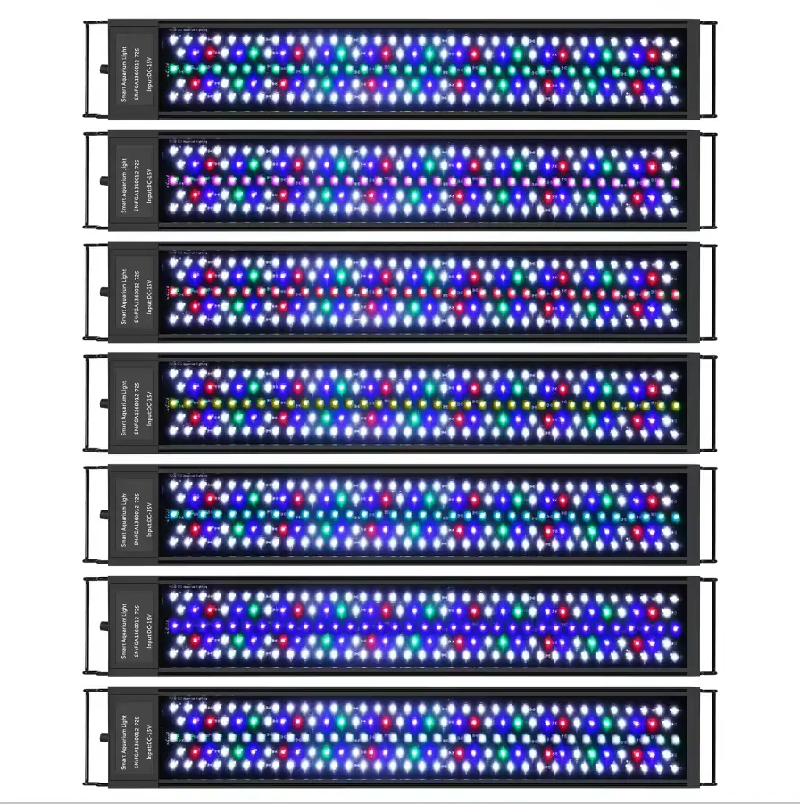 전체 스펙트럼 rgb 산호 암초 어조 조명 담수 심은 브래킷 스탠드 홀더 컨트롤러 led 조명 led 수족관 조명