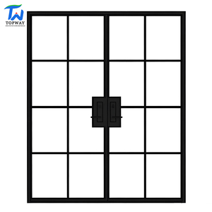 <span class=keywords><strong>Puerta</strong></span> de Entrada Francesa de Acero Forjado de Lujo Personalizada para Villa con Acabado de Acero y Vidrio, 1 Año de Garantía - Product Image 6