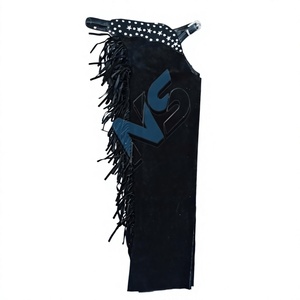 Cuissardes d'équitation Western mi-longues à taille mi-haute 180g avec fermeture Velcro, motif uni, tissu tissé, unisexe, pour l'équitation - Product Image 1