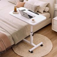 Table d'ordinateur portable en métal simple et portable, table d'ordinateur réglable adaptée à une utilisation près du lit ou au bureau