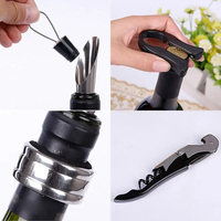 Kit d'ouvre bouteille de vin, 5 pièces, accessoires de cuisine, coffret cadeau, outils pour le vin en forme de bouteille