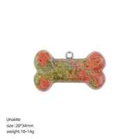 Pendentif en os de cristal naturel œil de tigre en gros, accessoire pour chien et animal de compagnie, pendentif de collier DIY, os d'agate sculpté en pierre naturelle originale