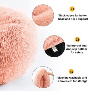 Manufacturer Wholesale pink Luxury <b>Donut</b> Round Plush Dog Pet Cat <b>Bed</b> - Product Image 2