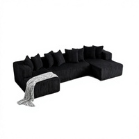 Modernes Minimalistisches Design Vakuumkomprimierte Hochdichte Schwammfüllung U-förmiges Dreisitzer-Stoff-Modulares Ecksofa-Set