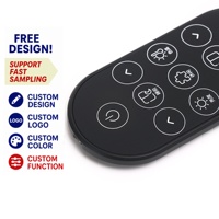 Mini Control Remoto Universal Inteligente de 11 Botones con LED IR Negro, Encendido/Apagado, Plástico, Batería CR2032, 1 Año de Garantía para DVD/Video en Casa