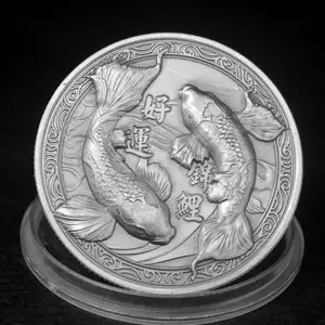 Good Luck to You Chinese Koi Fish Lucky Coin High 3D Carp Mascot Challenge Coin