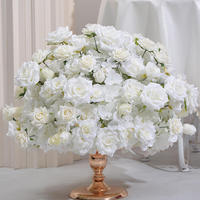 Boule de fleurs de mariage en gros, centre de table, arrangement de fleurs artificielles, boule de fleurs orange, centres de table de mariage