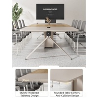 Table de conférence modulaire moderne avec boîte à câbles et pieds en métal pour bureau et salle de réunion