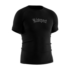 Bold Heavy-Metal Quick-Dry Durable UPF50+ Athletic <b>Compression</b> <b>Shirt</b> Rash Guard Featuring Metalcore Print Letters - Product Image 3
