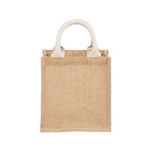Eco Friendly Medium <b>Jute</b> Grocery Tote Bag Durable Woven Natural Fiber Shopping <b>Sack</b> For Supermarket Retail Food Packaging - Product Image 1