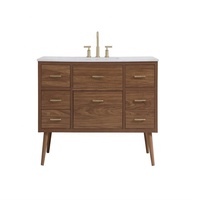 Meuble de salle de bain au design minimaliste Meuble-lavabo de salle de bain en contreplaqué avec lavabo simple